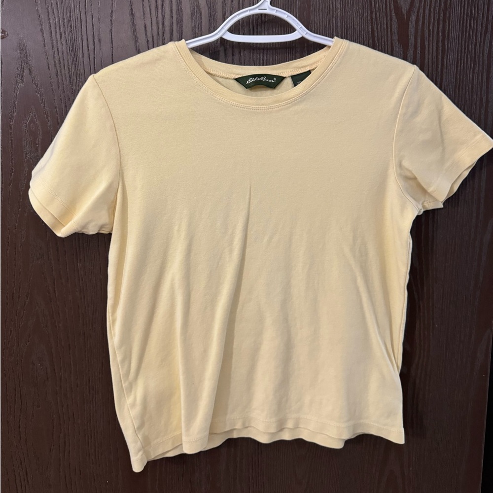 Small, Eddie Bauer T-Shirt. Light yellow color